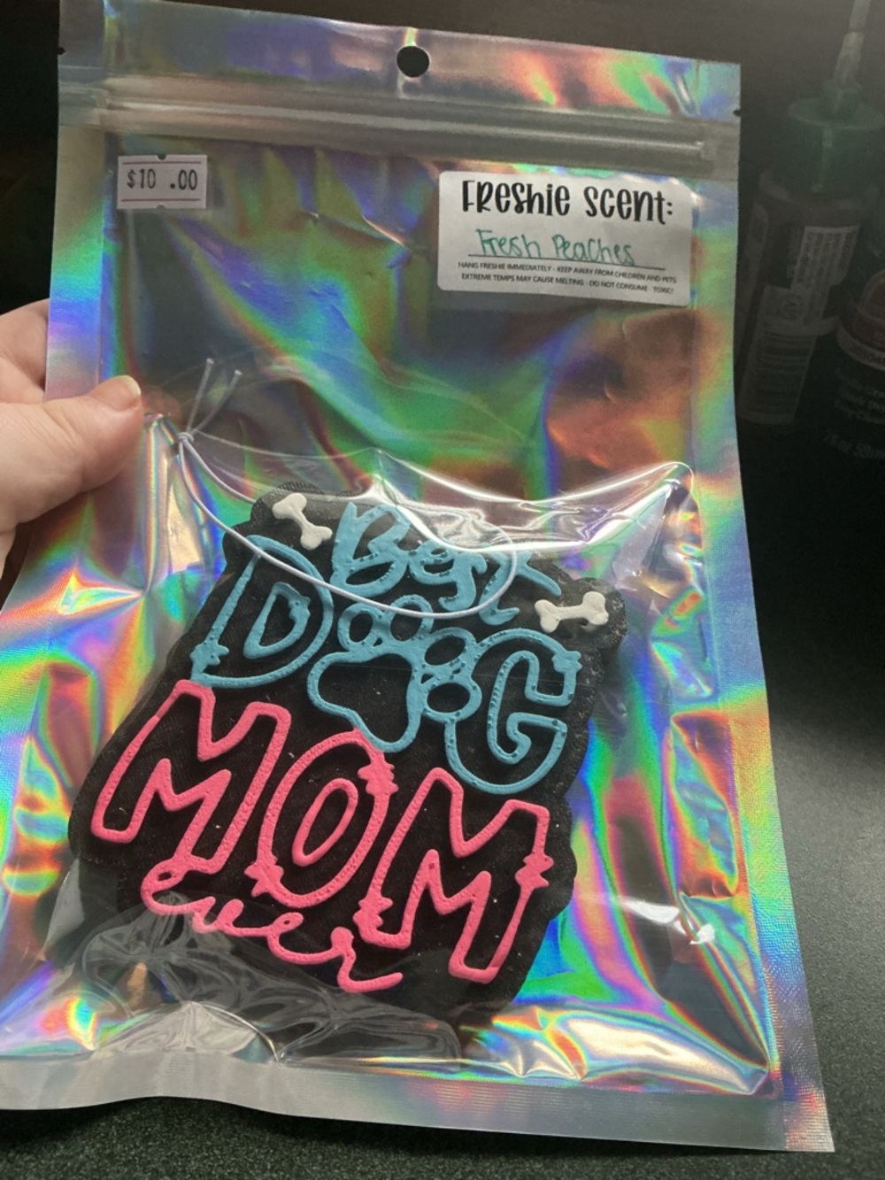 Best Dog Mom Ever Car Freshie— Fresh Peaches